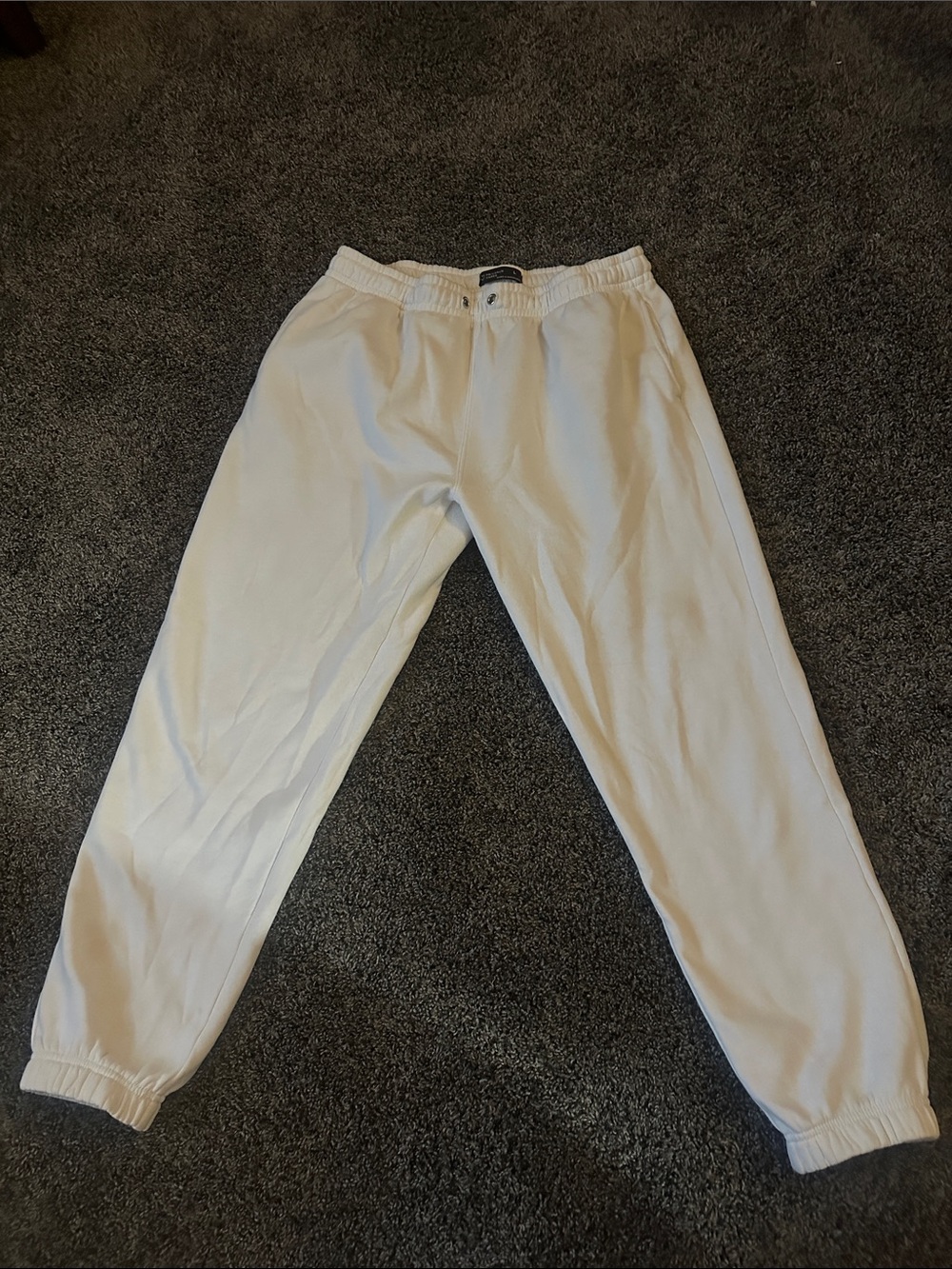 Primark White Men's Jogger Sweatpants with Elastic Waist